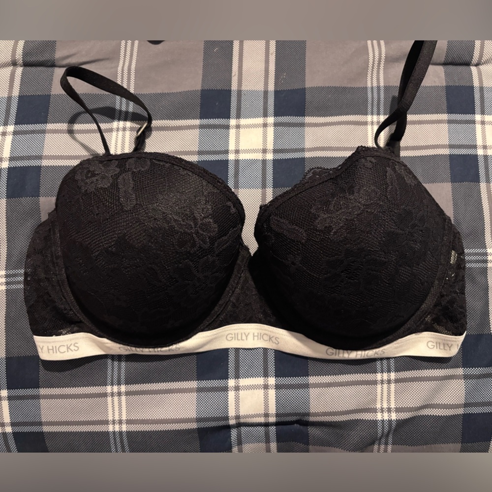Gilly Hicks Black Floral Lace Bra